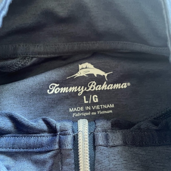 Tommy Bahama Performance Blue 1/4 Zip Long Sleeve Pullover Shirt Men's Large - Picture 4 of 7